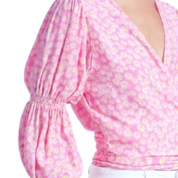 🌼 Faithfull The Brand 🌼 NWT Bisset Top in Dusty Floral Print XS Barbie Pink 🎀 - Picture 4 of 12